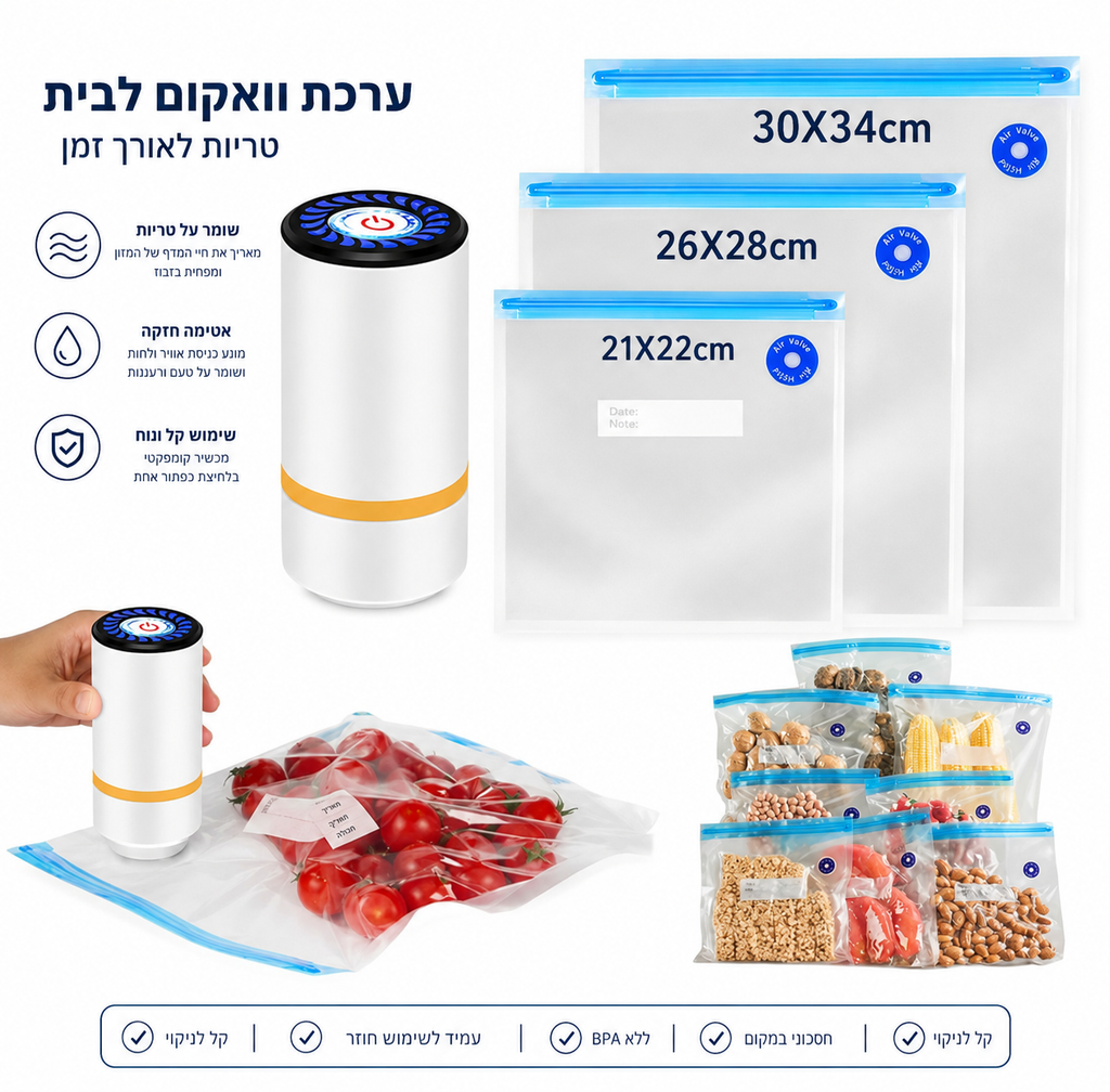 FreshSeal - משאבת ואקום לטריות