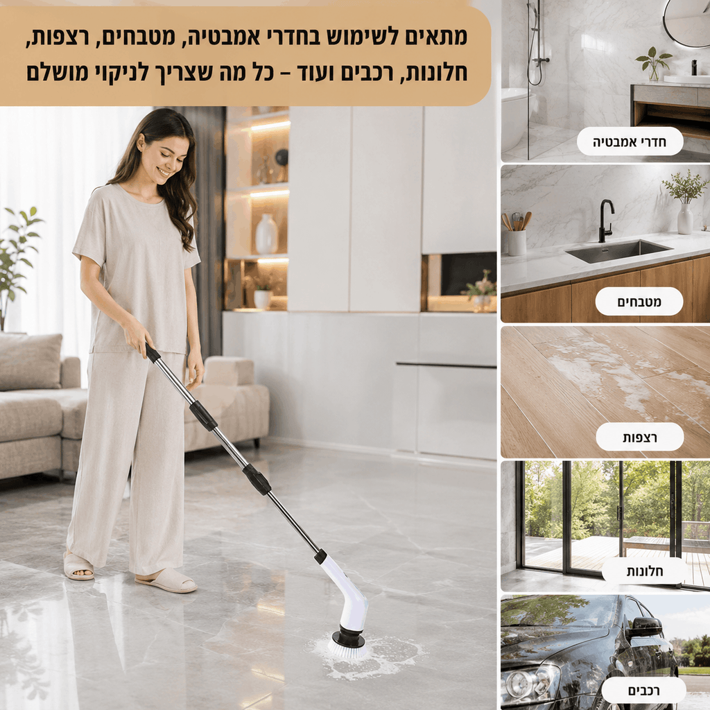 CleanSpin Pro™ – מברשת ניקוי חשמלית מבית TUCSON